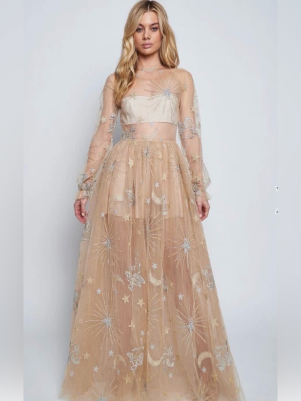 Lurelly Neptune Tulle Dress Size 2 in Tan
